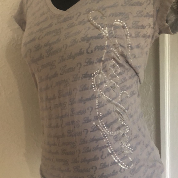 Ladies Grey Guess T-Shirt - Size Small - Picture 2 of 6